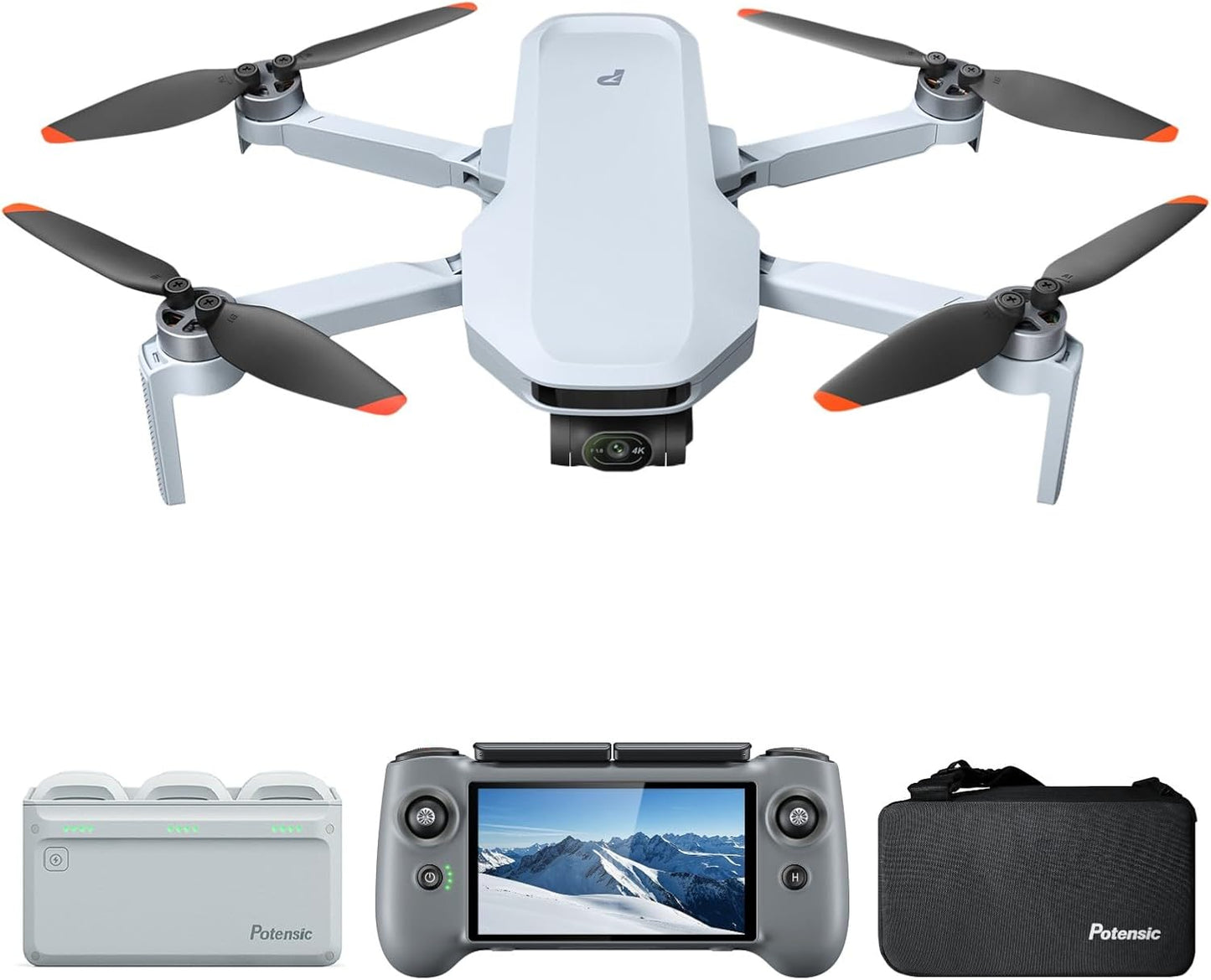 Potensic ATOM 2 Drone with Camera for Adults 4K Video, 8K Photo, Under 249g, 3-Axis Gimbal, 10KM Transmission, AI Track, Vertical Shooting, AI Night Shot, QuickShots, Fly More Combo (96-Min Flight)