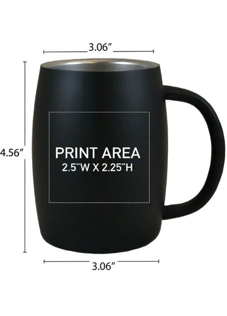 14oz Double Wall Stainless Steel Mug – Matte Black