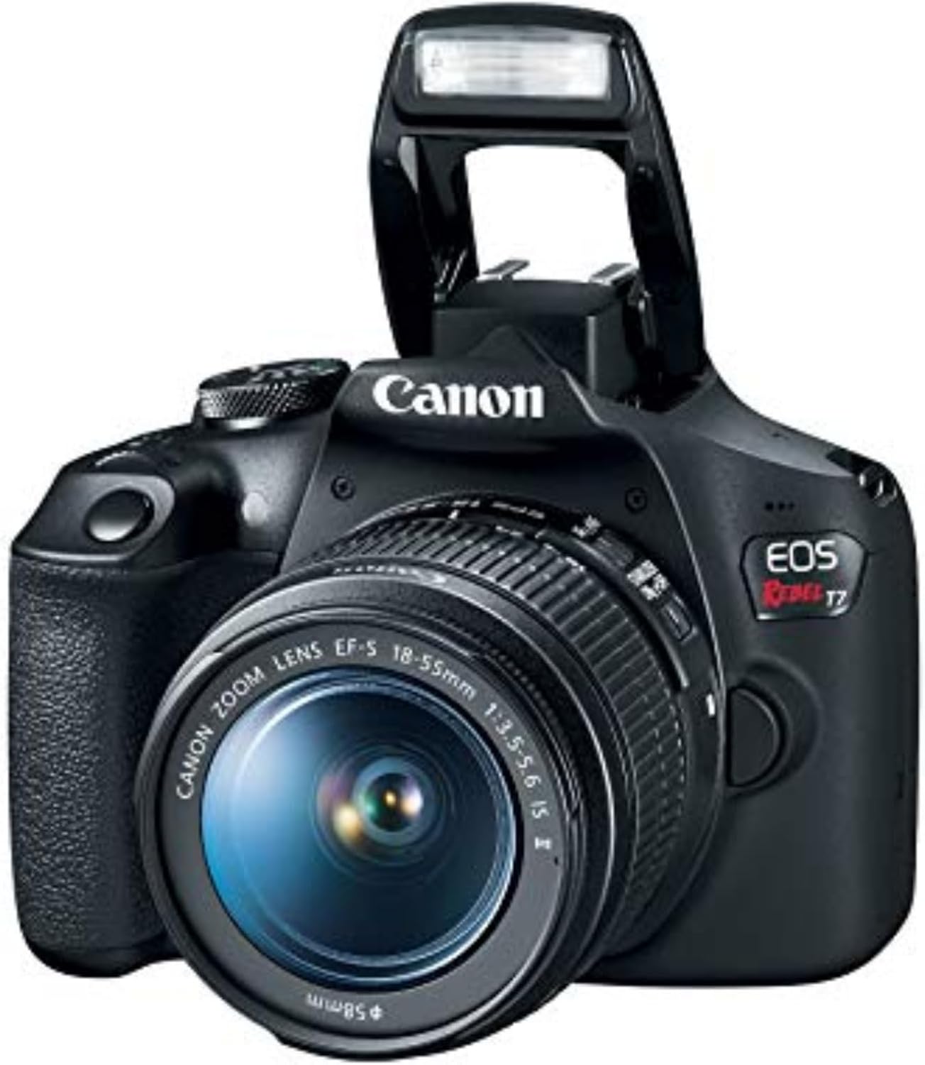 Canon EOS Rebel T7 DSLR Camera EF-S 18-55mm f/3.5-5.6 is II Lens Kit, 24.1 Megapixel CMOS (APS-C) Sensor, Full HD Videos, Built-in Wi-Fi, Beginner Photographers, Digital Camera, Black | 24.1MP Aps-C CMOS, Full HD 1080p, Built-in WI-FI and Nfc, Iso 100-640