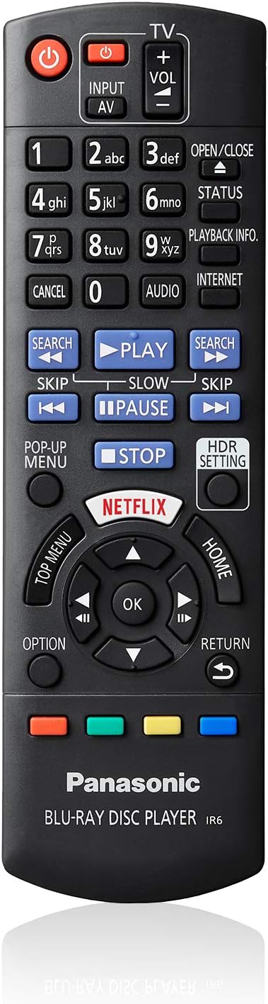Panasonic Streaming Blu Ray DVD Player, 4K Blu Ray Player with Dolby Vision and HDR10+ Ultra HD Premium Video Playback, Hi-Res Audio, Voice Assist - DP-UB820-K (Black)
