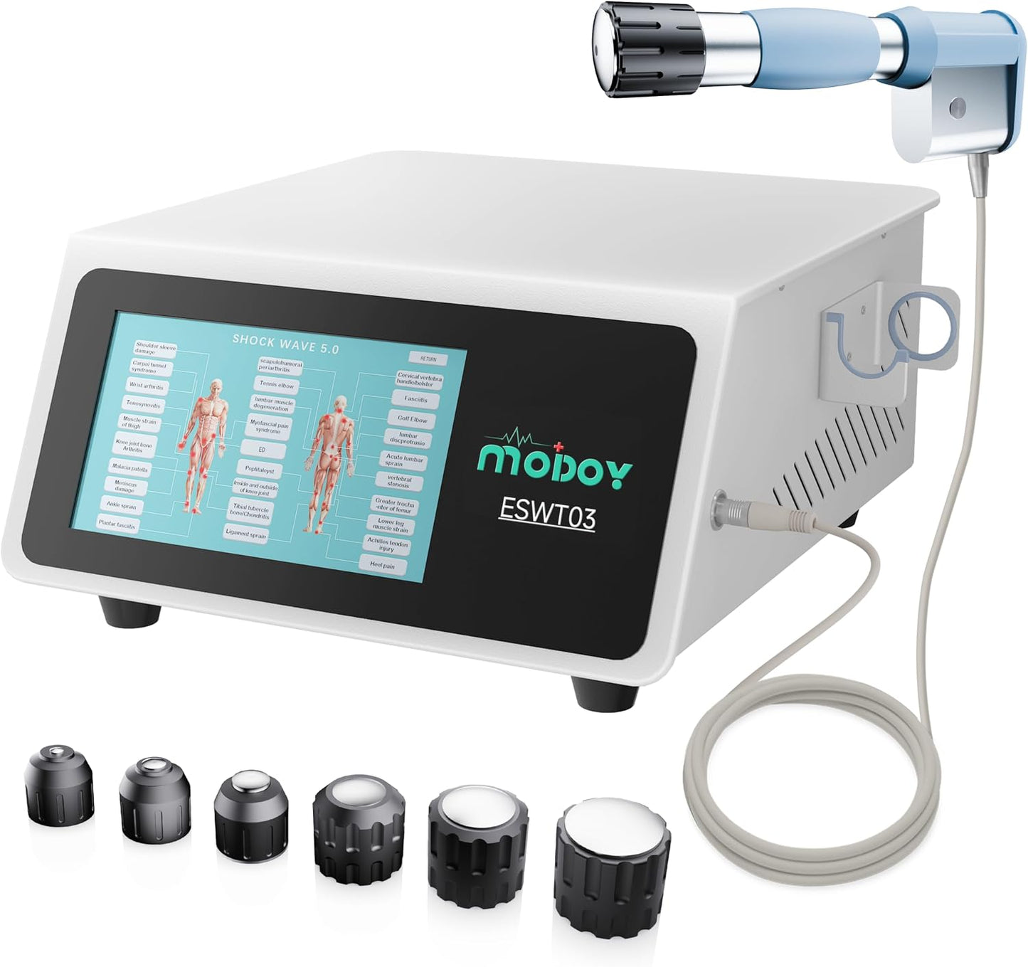 Shockwave Therapy Machine, FSA&HSA Shock Wave Therapy Device, ESWT02 | Home & Clinical Use, Joint/Muscle Pain Relief, Non-Invasive Extracorporeal Shockwave Therapy, AC 110V / 60Hz, 0.5~10 Bar