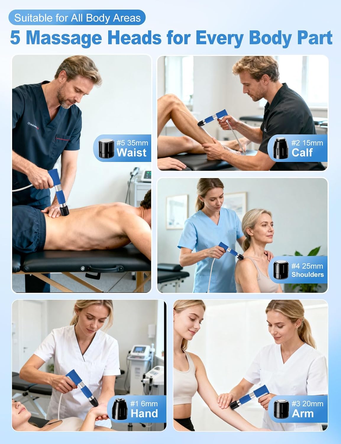 Shockwave Therapy Machine Extracorporeal Shock Wave Therapy Machine Pain Relief for Muscles and Joints, Painless, Non-Invasive No Side Effects, Ideal for Rehab & Gym Home Use