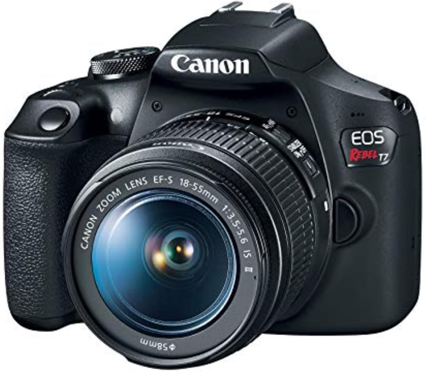 Canon EOS Rebel T7 DSLR Camera EF-S 18-55mm f/3.5-5.6 is II Lens Kit, 24.1 Megapixel CMOS (APS-C) Sensor, Full HD Videos, Built-in Wi-Fi, Beginner Photographers, Digital Camera, Black | 24.1MP Aps-C CMOS, Full HD 1080p, Built-in WI-FI and Nfc, Iso 100-640