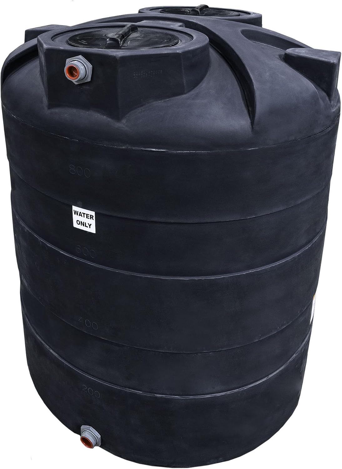 2500 Gallon Vertical Water Storage Tank, Plastic Water Tank for Collection, Holding, and Storage, UV-Resistant, for Rainwater Harvesting, Agricultural, RV, Emergency, and General Use