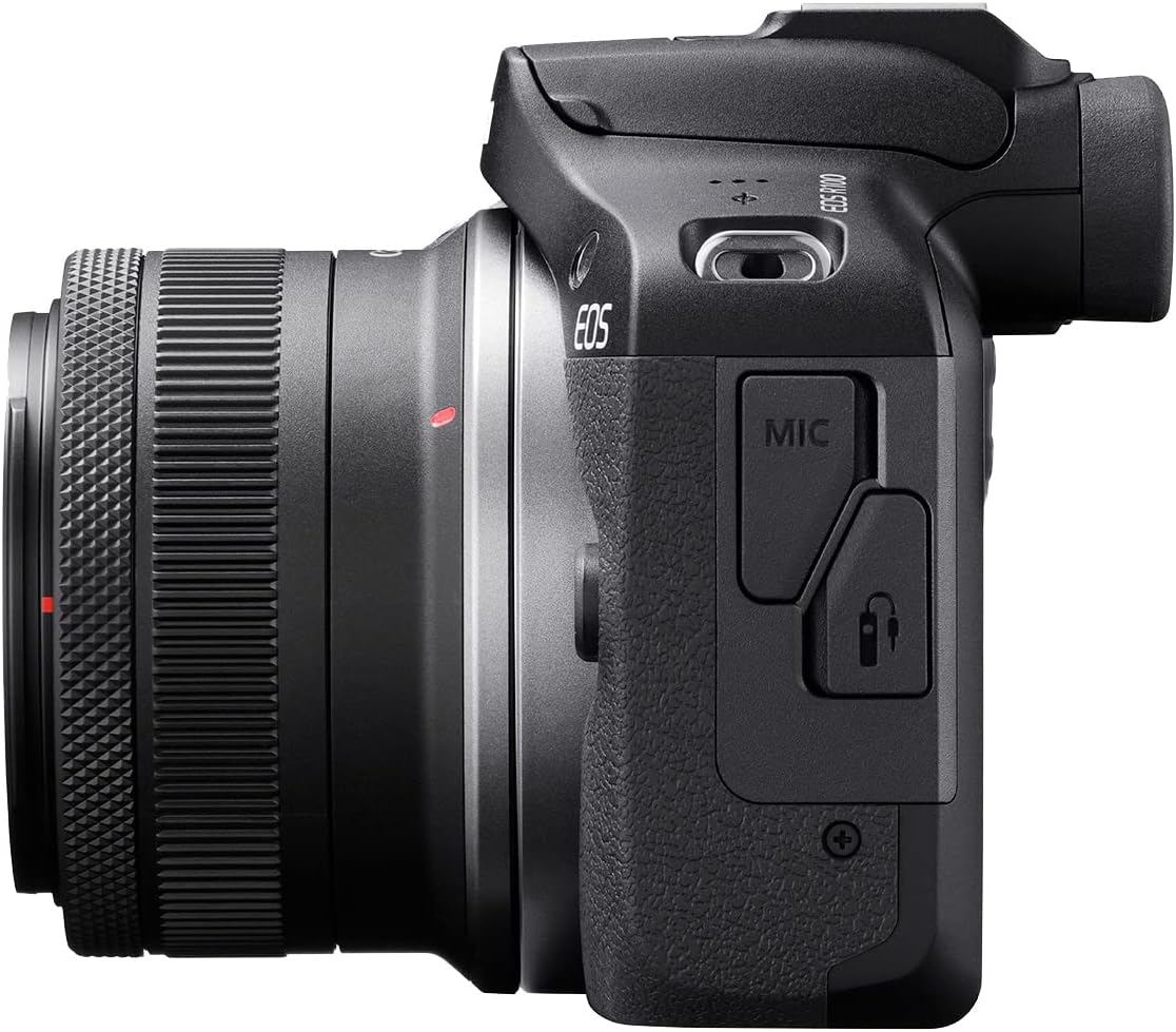 Canon EOS R100 Mirrorless Camera RF-S18-45mm F4.5-6.3 is STM Lens Kit, 24.1 Megapixel CMOS (APS-C) Sensor, 4K Video, Wi-Fi & Bluetooth, Beginner Photographers and Creators, Digital Camera, Black | 24.1MP Aps-C CMOS, 4K Video, Dual Pixel Af, Rf-S 18-45mm F