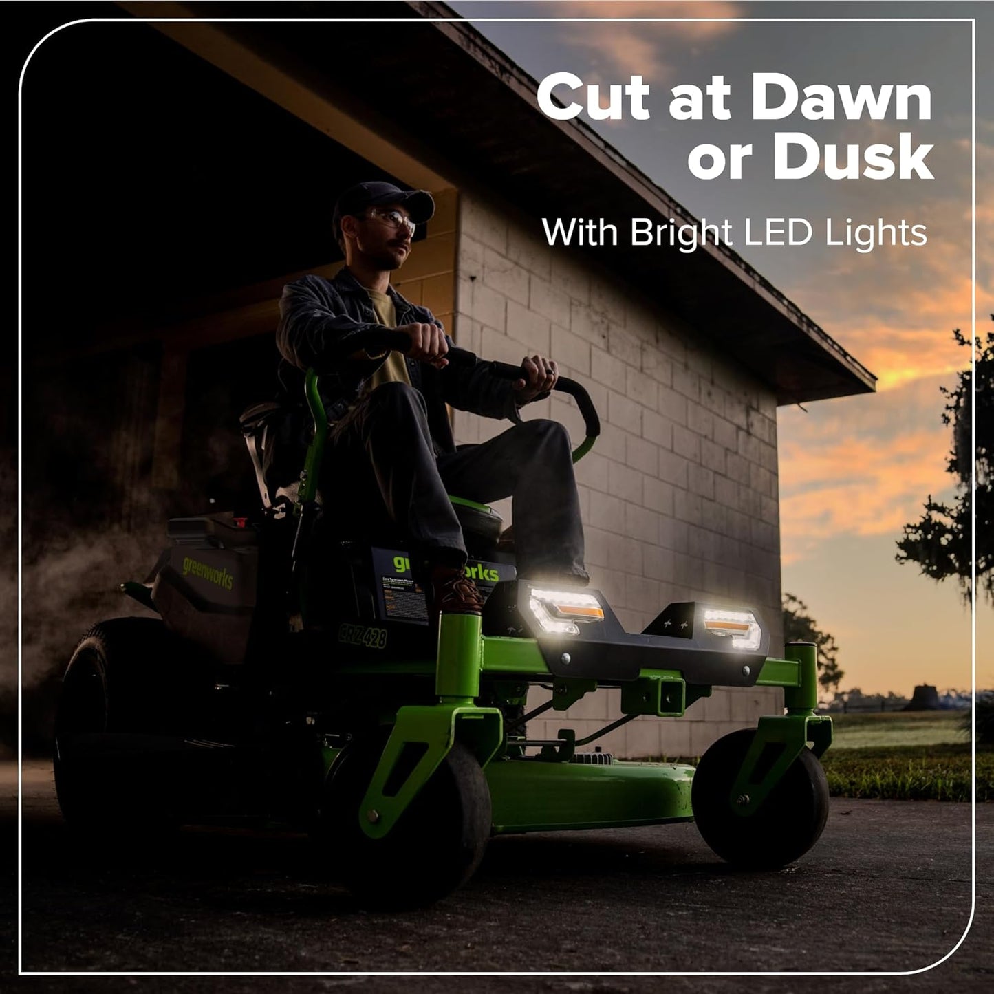 Greenworks 80V 42" CrossoverZ Zero Turn Riding Lawn Mower, (6) 6.0Ah Batteries and 600W Charger