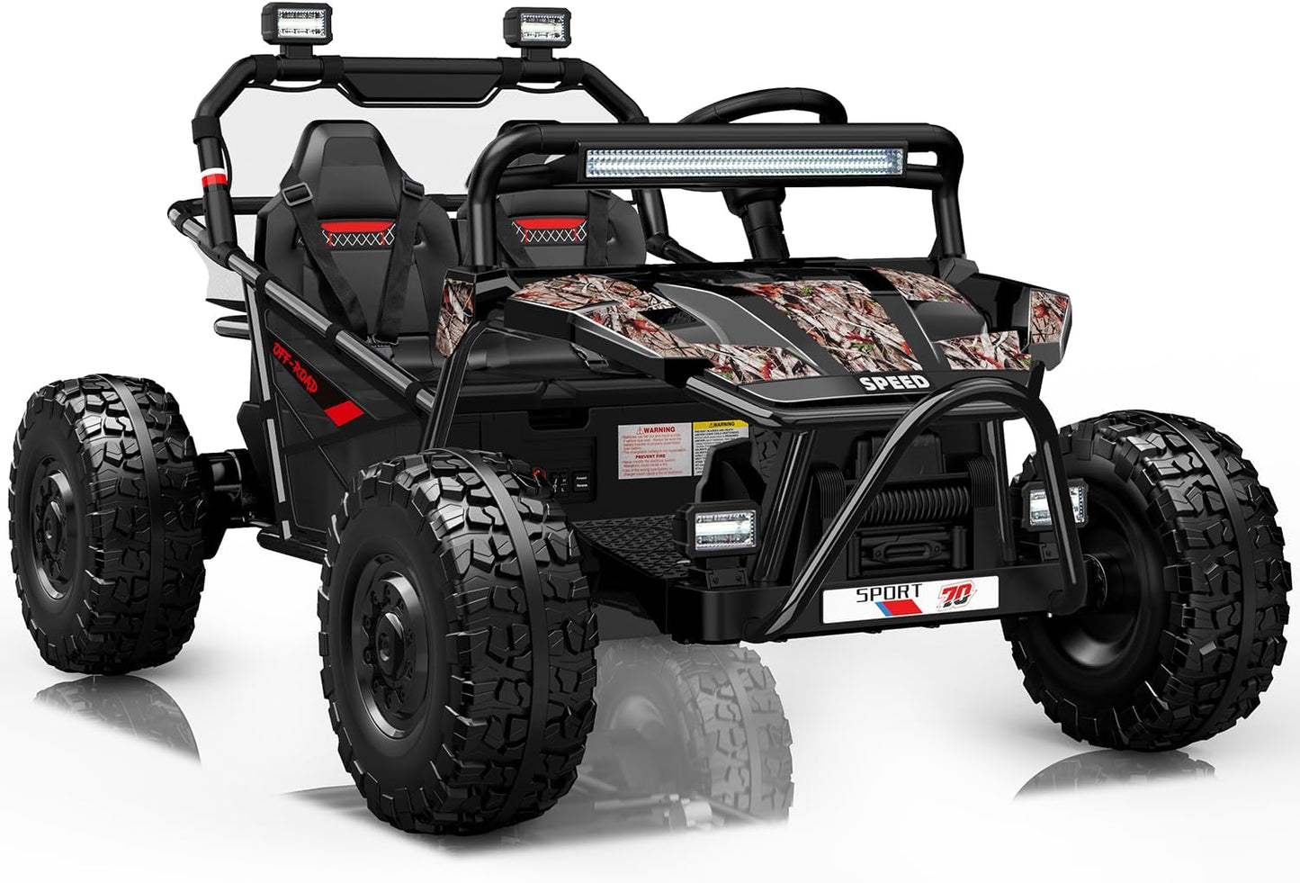First Ride On 36V Kids Ride On UTV, 2-Seater 400W Electric Car for Kids 6+, 5-8 MPH Speed, 14" EVA Wheels, Metal Frame, Bluetooth Music, Rear Metal Suspension Off-Road Vehicle (Cobalt Blue)