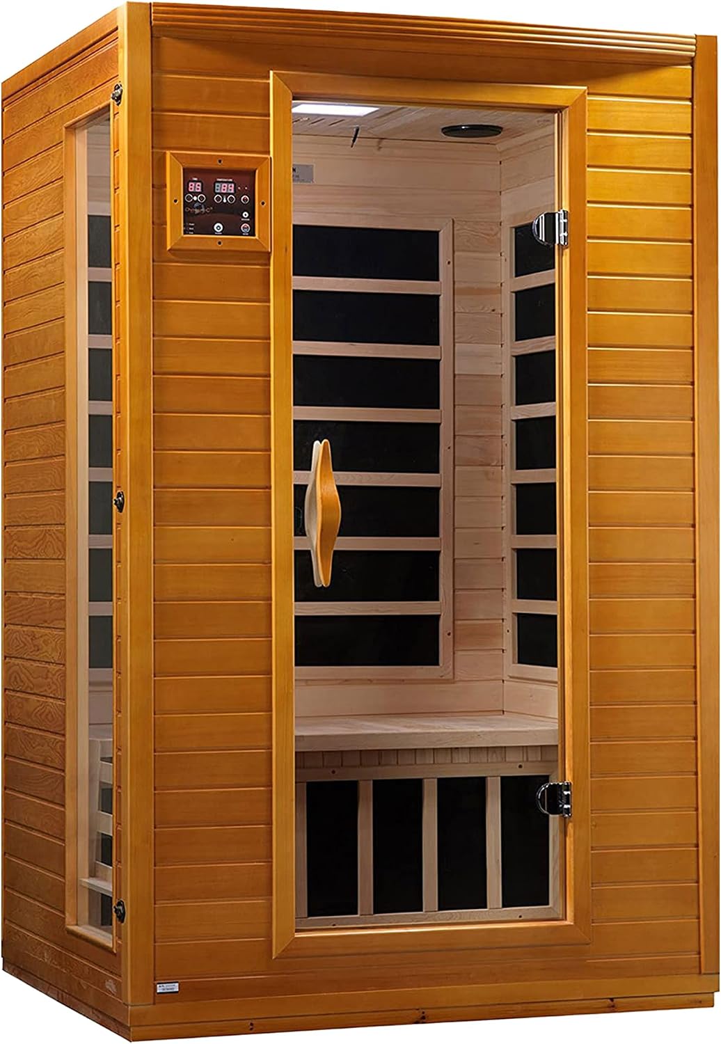 DYNAMIC SAUNAS Barcelona 1- to 2-Person Low EMF FAR Infrared Sauna with Red Light Therapy & Bluetooth Speakers | Personal Indoor Dry Heat Sauna for Home & Gym – Made from Canadian Hemlock