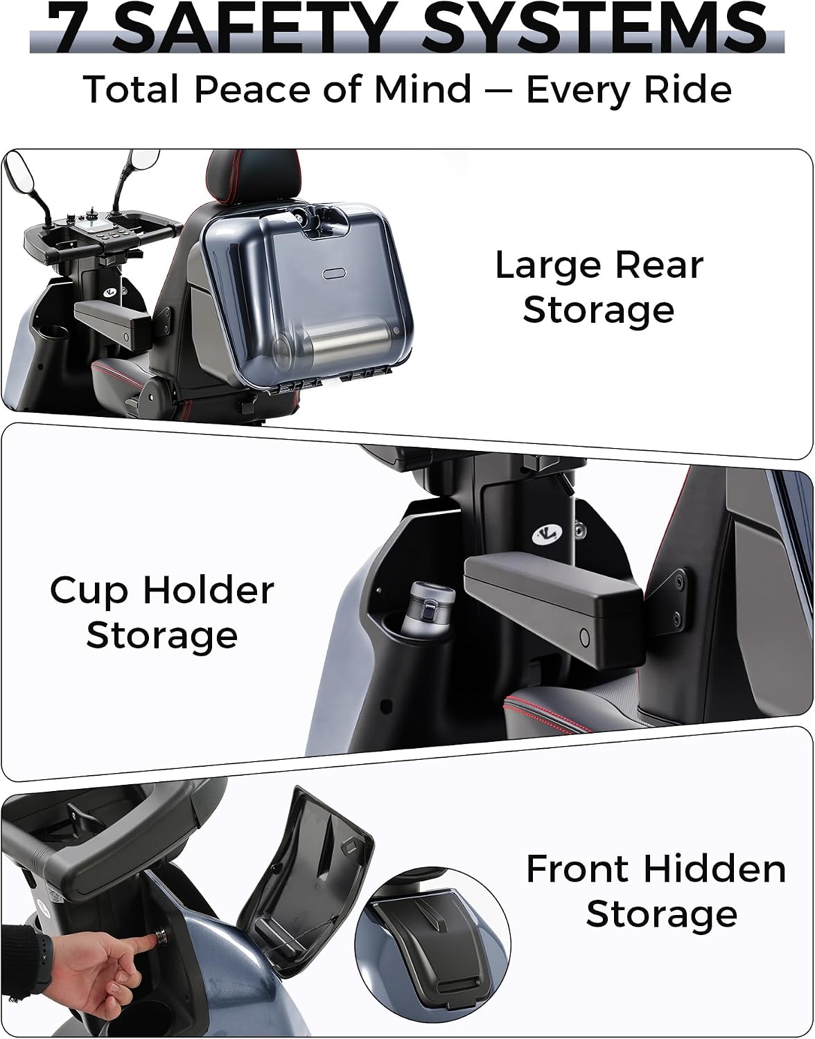 Ecomobi All-Terrain Heavy Duty Mobility Scooter for Seniors & Adults, 1000W Powerful Motor, 550 lbs Weight Capacity, 32 Mile Extended Range, 9 MPH, 13” Pneumatic Tires, Full Suspension, FDA Cleared