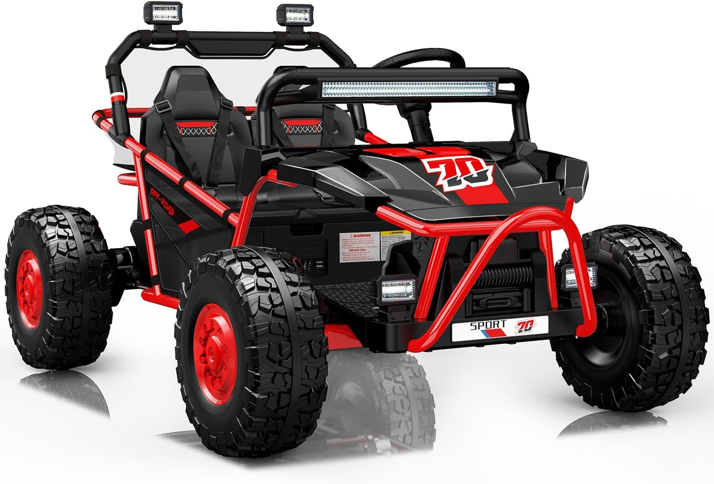 First Ride On 36V Kids Ride On UTV, 2-Seater 400W Electric Car for Kids 6+, 5-8 MPH Speed, 14" EVA Wheels, Metal Frame, Bluetooth Music, Rear Metal Suspension Off-Road Vehicle (Cobalt Blue)