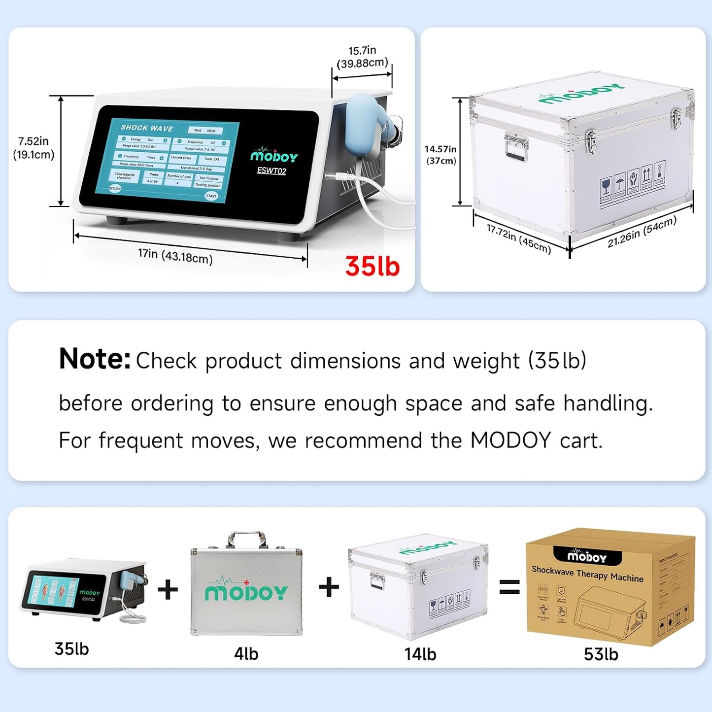 Shockwave Therapy Machine, FSA&HSA Shock Wave Therapy Device, ESWT02 | Home & Clinical Use, Joint/Muscle Pain Relief, Non-Invasive Extracorporeal Shockwave Therapy, AC 110V / 60Hz, 0.5~10 Bar