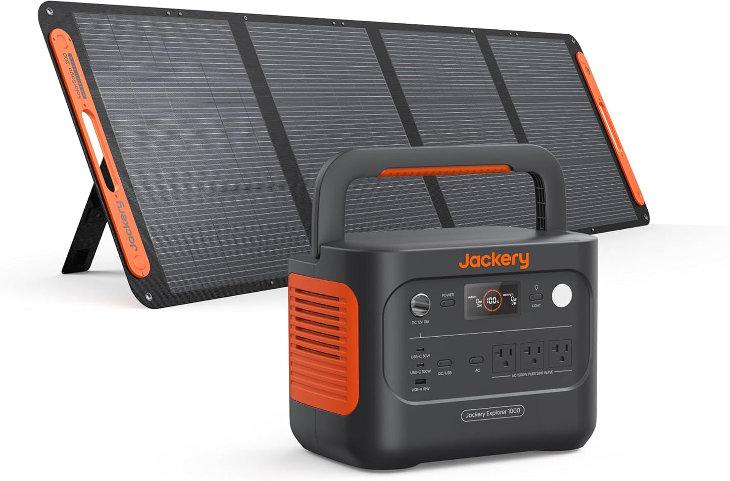 Jackery Explorer 1000 v2 Portable Power Station,1070Wh LiFePO4 Battery,1500W AC/100W USB-C Output, 1 Hr Fast Charge, Solar Generator for Camping,Emergency, RV, Off-Grid Living(Solar Panel Optional)