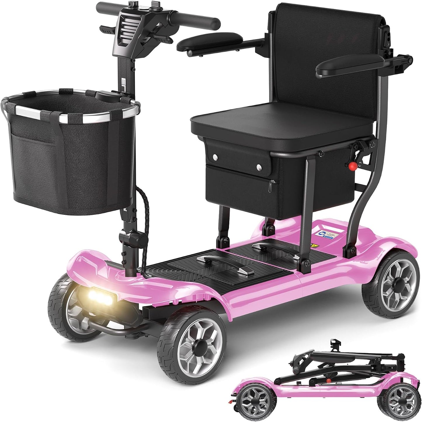 Lightweight Mobility Scooter for Adults & Seniors - Cruise & Airport Approved, 43lb Foldable Portable Motorized Scooters with Removable Lithium Battery for 12.4 Miles Travel, 300lb Capacity, Blue