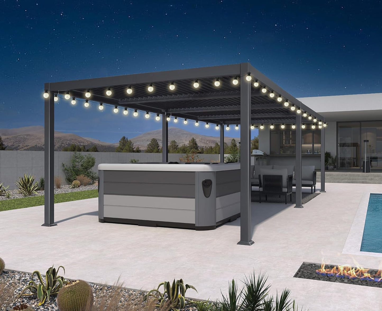 PURPLE LEAF Louvered Pergola 11.5' x 15' Aluminum Outdoor Pergola with Adjustable Louvers Roof and Integrated Drainage System 70 Mph High Wind Resistant Shade Pergolas for Patio Deck Garden Yard