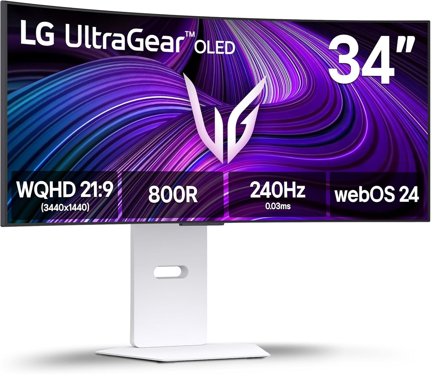 LG 45GX950A-B 45-inch Ultragear 5K2K WUHD (5120 x 2160) OLED Curved Gaming Monitor, Dual-Mode, 165Hz, 0.03ms, NVIDIA G-Sync, AMD FreeSync Premium Pro, HDR True Black 400, USB Type-C 90W, DP2.1