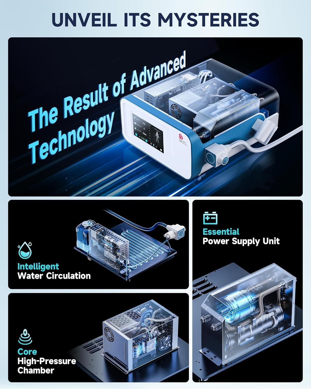 PerVita Medical Focused Shock Wave Therapy Machine Extracorporeal Shockwave ED Therapy Electromagnetic Focal ESWT Machine for Joint and Muscle Pain Relief Non-Invasive Pain-Free No Side Effects PSP30