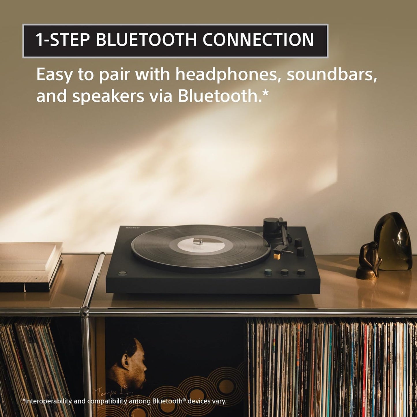 Sony PS-LX5BT Premium Wireless Bluetooth Turntable with Full Auto Playback | Included Audio Cable, Vinyl Record Player, Built-in Phono EQ, Wired & Wireless Connection, Premium Componentry, 2026 Model