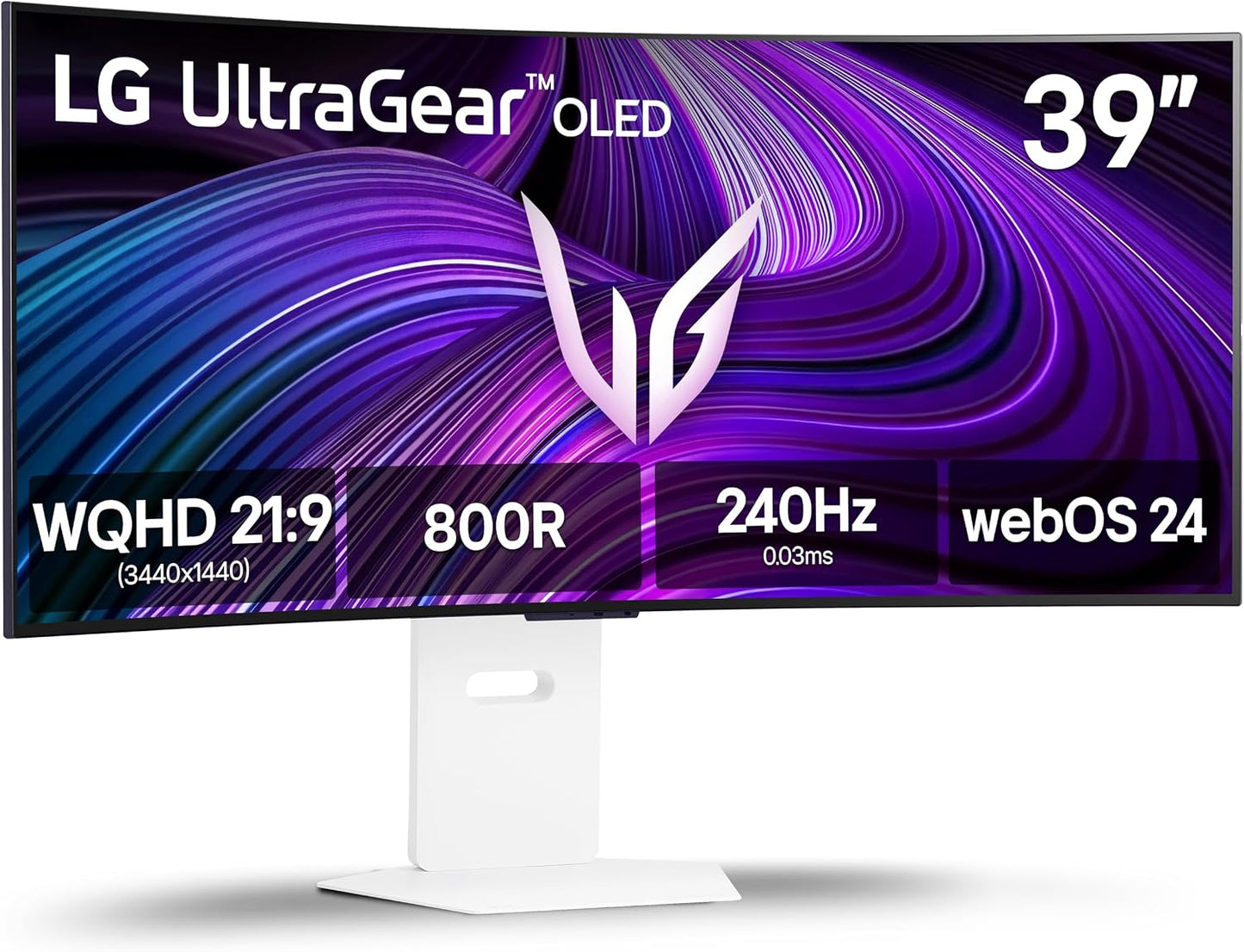 LG 45GX950A-B 45-inch Ultragear 5K2K WUHD (5120 x 2160) OLED Curved Gaming Monitor, Dual-Mode, 165Hz, 0.03ms, NVIDIA G-Sync, AMD FreeSync Premium Pro, HDR True Black 400, USB Type-C 90W, DP2.1