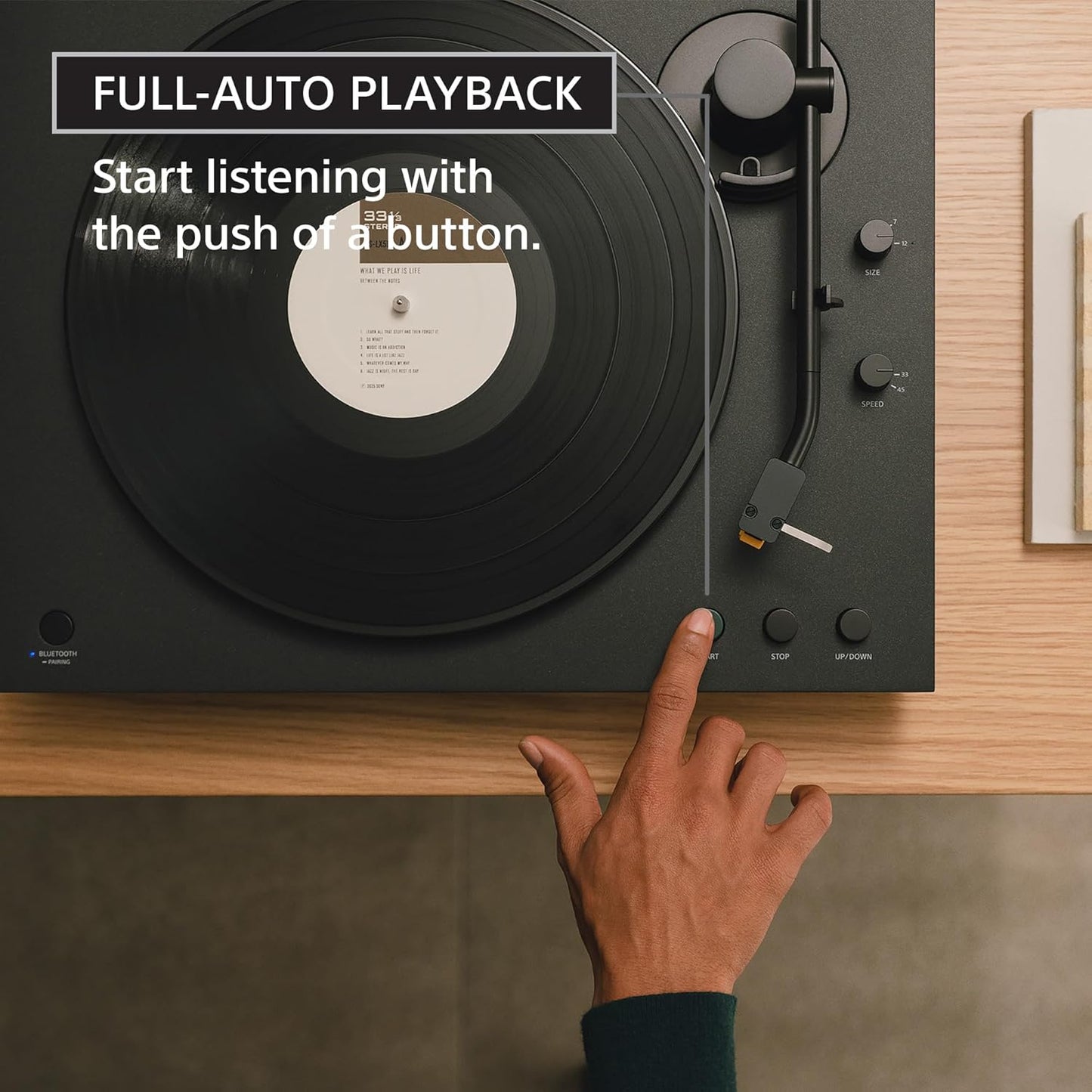 Sony PS-LX5BT Premium Wireless Bluetooth Turntable with Full Auto Playback | Included Audio Cable, Vinyl Record Player, Built-in Phono EQ, Wired & Wireless Connection, Premium Componentry, 2026 Model