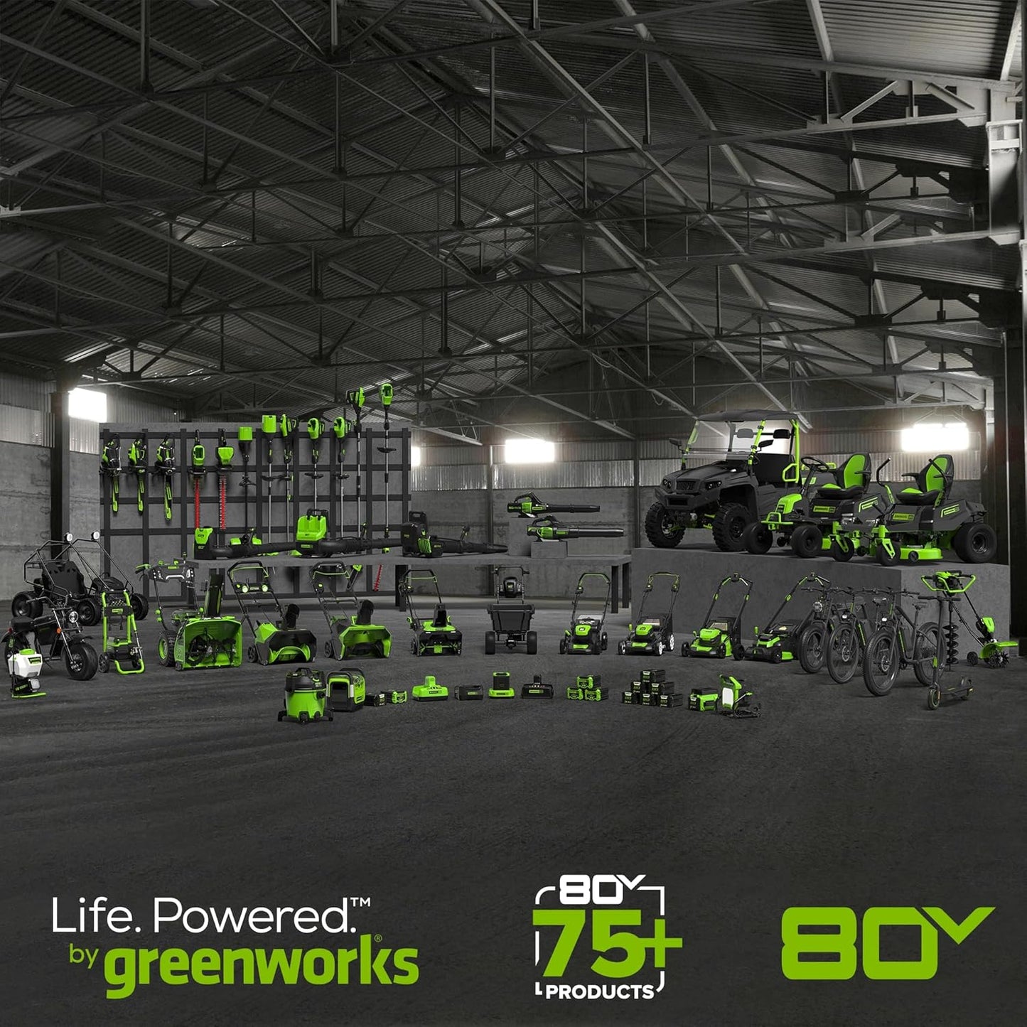 Greenworks 80V 42" CrossoverZ Zero Turn Riding Lawn Mower, (6) 6.0Ah Batteries and 600W Charger