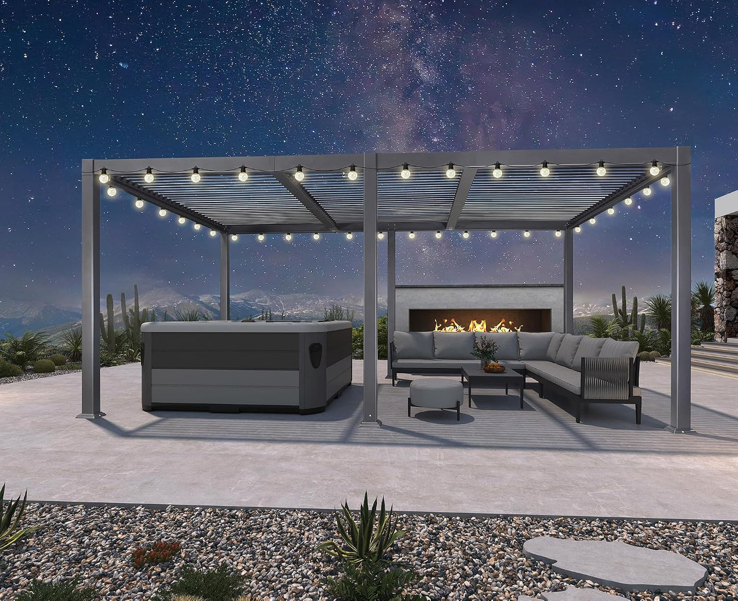 PURPLE LEAF Louvered Pergola 11.5' x 15' Aluminum Outdoor Pergola with Adjustable Louvers Roof and Integrated Drainage System 70 Mph High Wind Resistant Shade Pergolas for Patio Deck Garden Yard