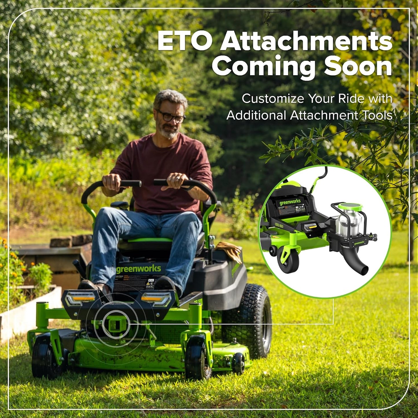 Greenworks 80V 42" CrossoverZ Zero Turn Riding Lawn Mower, (6) 6.0Ah Batteries and 600W Charger