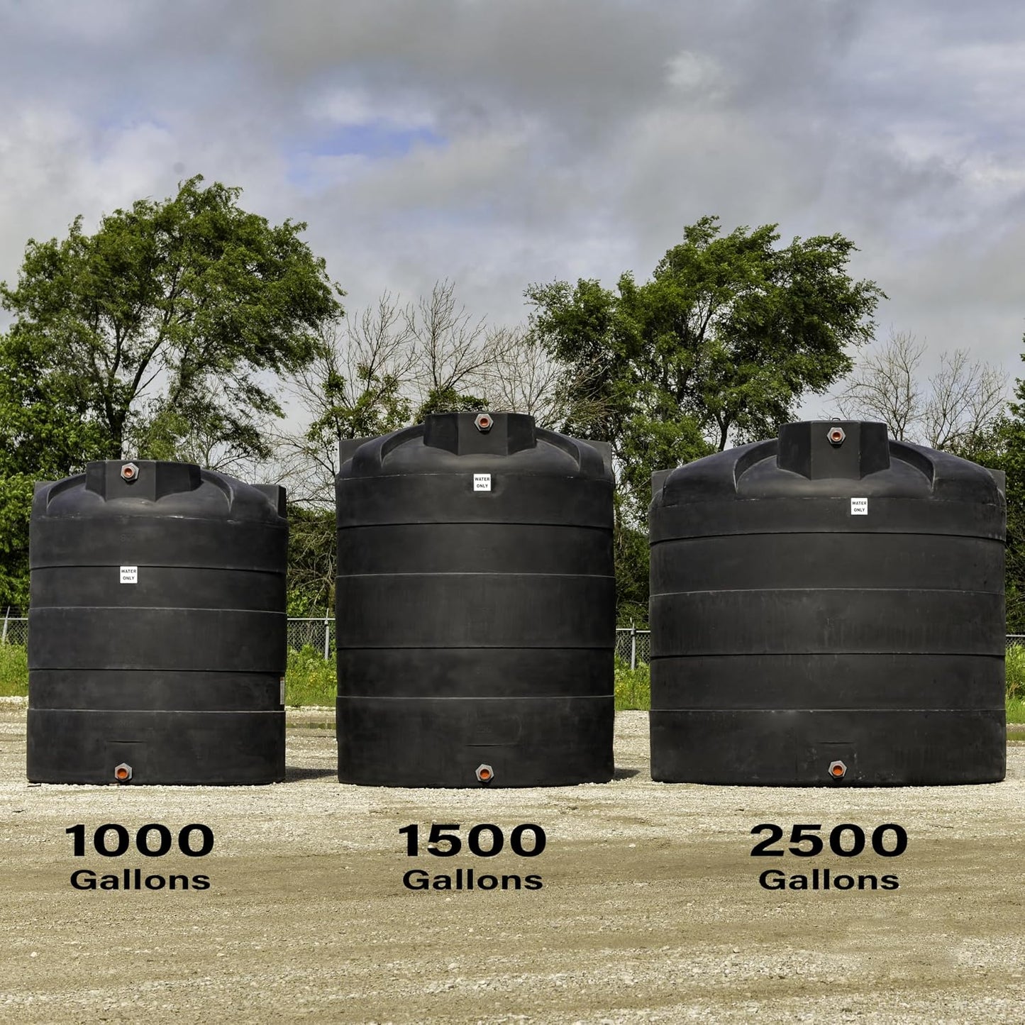 2500 Gallon Vertical Water Storage Tank, Plastic Water Tank for Collection, Holding, and Storage, UV-Resistant, for Rainwater Harvesting, Agricultural, RV, Emergency, and General Use