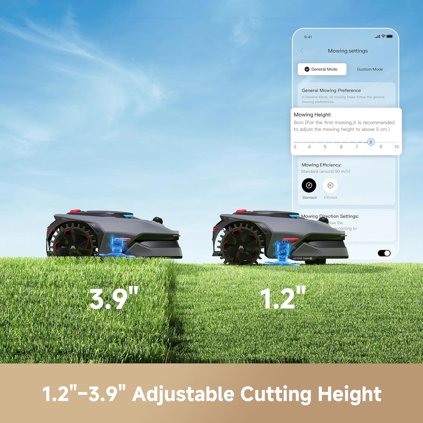 MOVA LiDAX Ultra 1000 Robot Lawn Mower Wire Free with Garage for 1/4 Acre, RTK-Free+360° 3D LiDAR+AI Vision Mapping, Zero-Edge Cutting, Cutting Height 1.2"-3.9", 45% Slope, 150 Managed Zones Dual Maps
