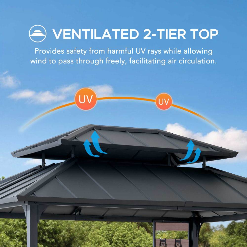 Rochdale Grill Gazebo with Shelves and Hooks, 7x9