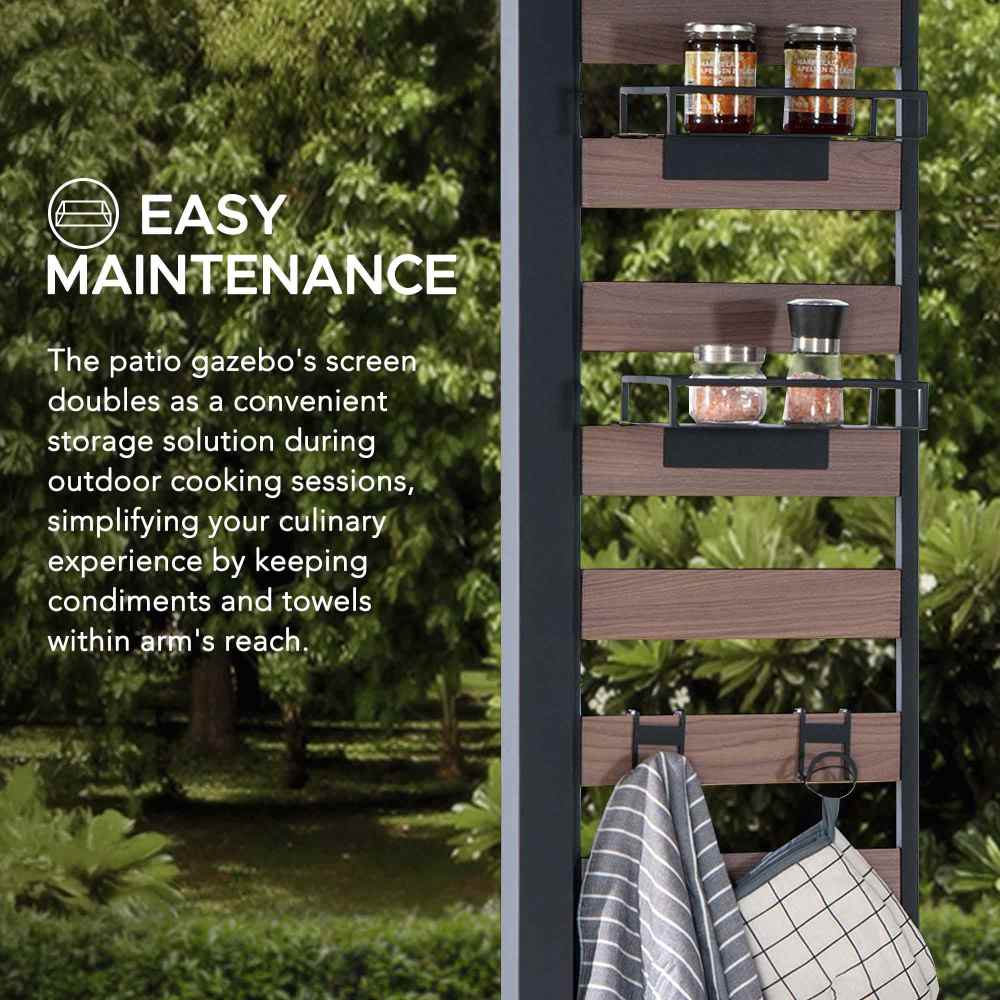 Rochdale Grill Gazebo with Shelves and Hooks, 7x9