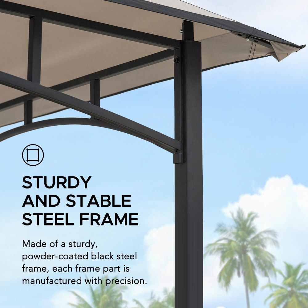 BBQ 2-Tier Grill Canopy - Gray & Black