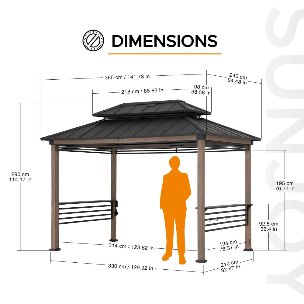 Pro-Grill Timber Fenced Solar Station, 8x12