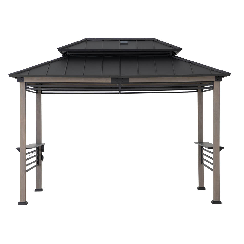Pro-Grill Fenced Timber Solar Gazebo 8x12 - Pale