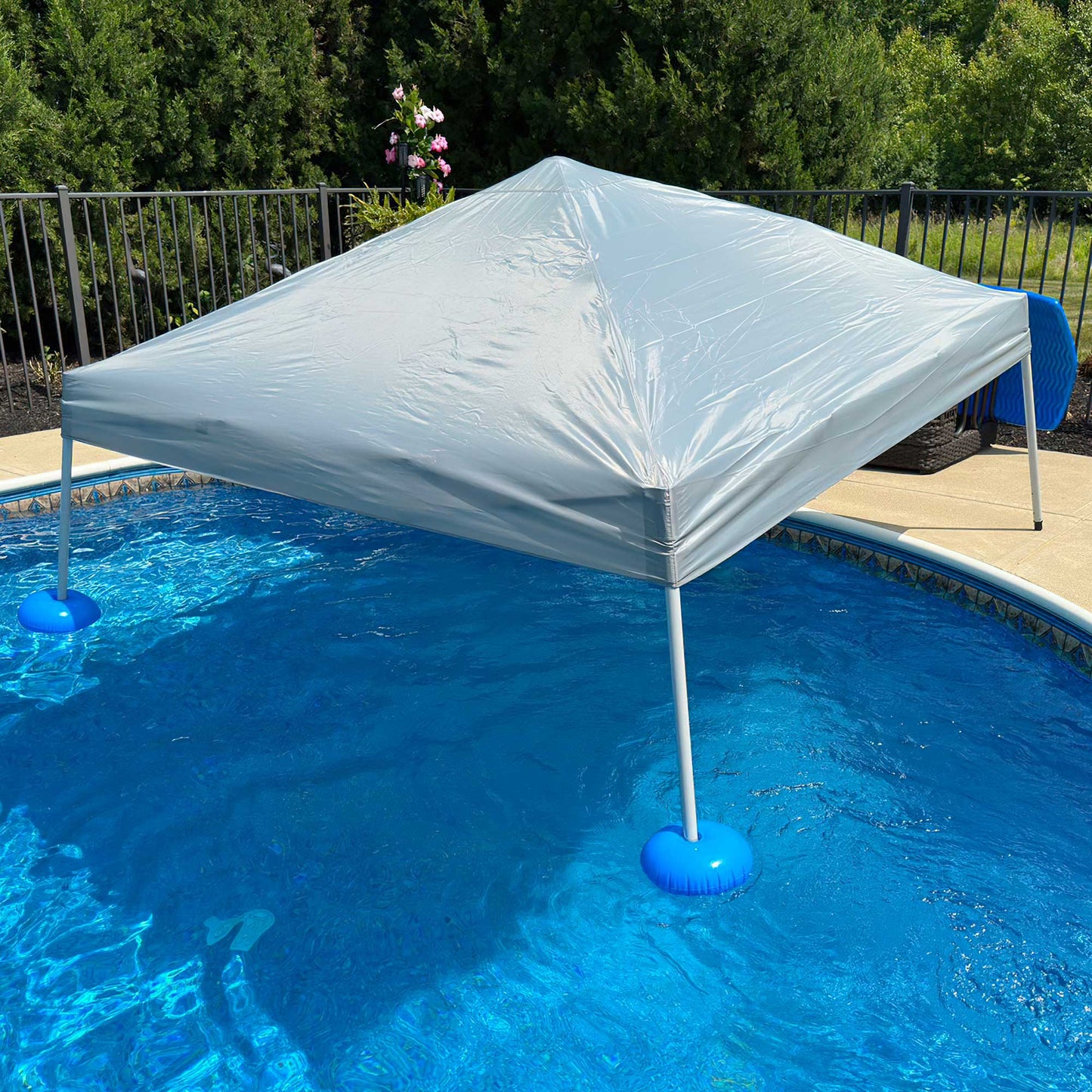 Aquasis Floating Pool Gazebo, 10×10 - Anchor Gray