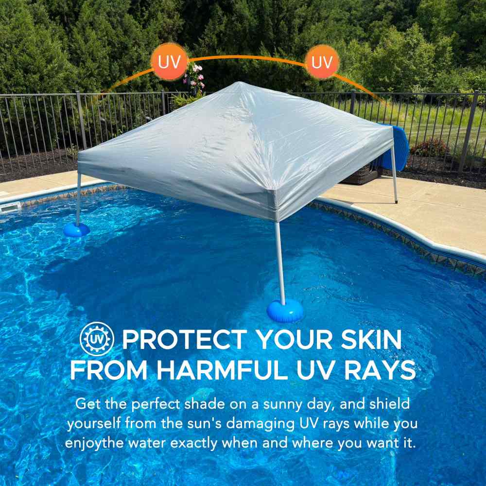 Aquasis Floating Pool Gazebo, 10×10 - Anchor Gray