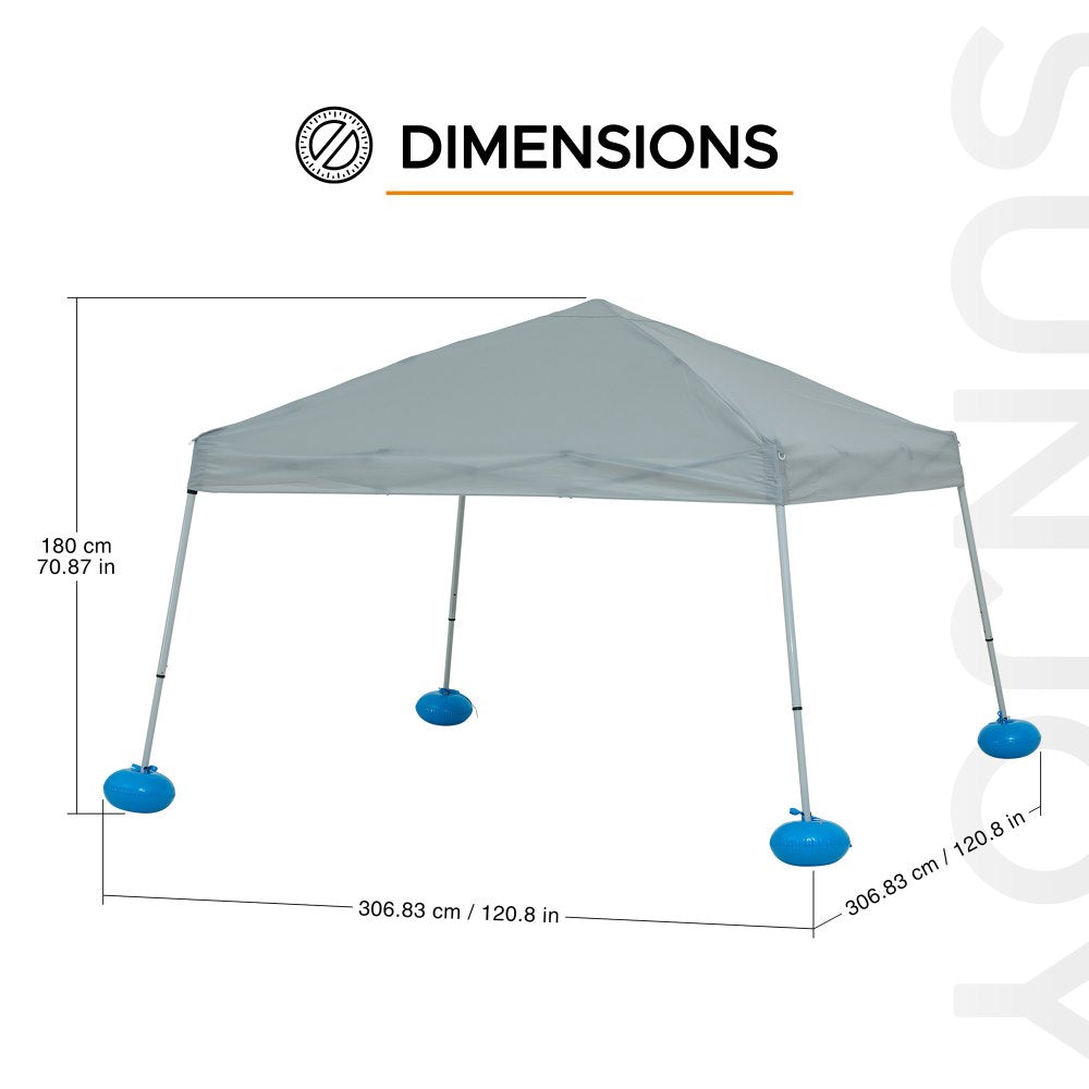Aquasis Floating Pool Gazebo, 10×10 - Anchor Gray