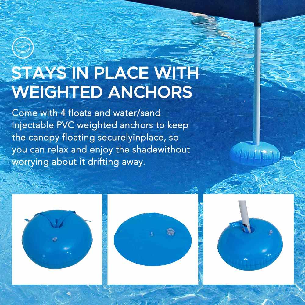 Aquasis Floating Pool Gazebo, 10×10 - Deep Navy