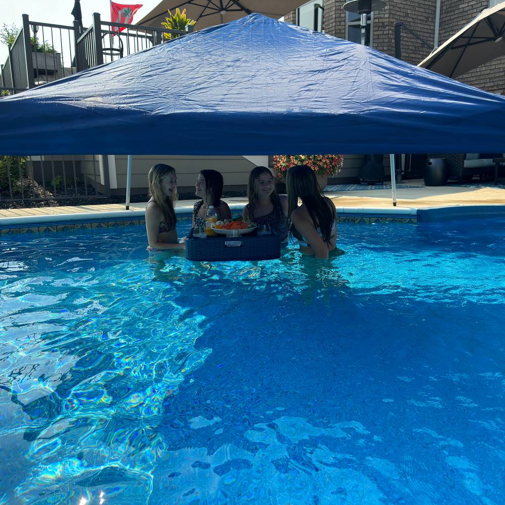 Aquasis Floating Pool Gazebo, 10×10 - Deep Navy