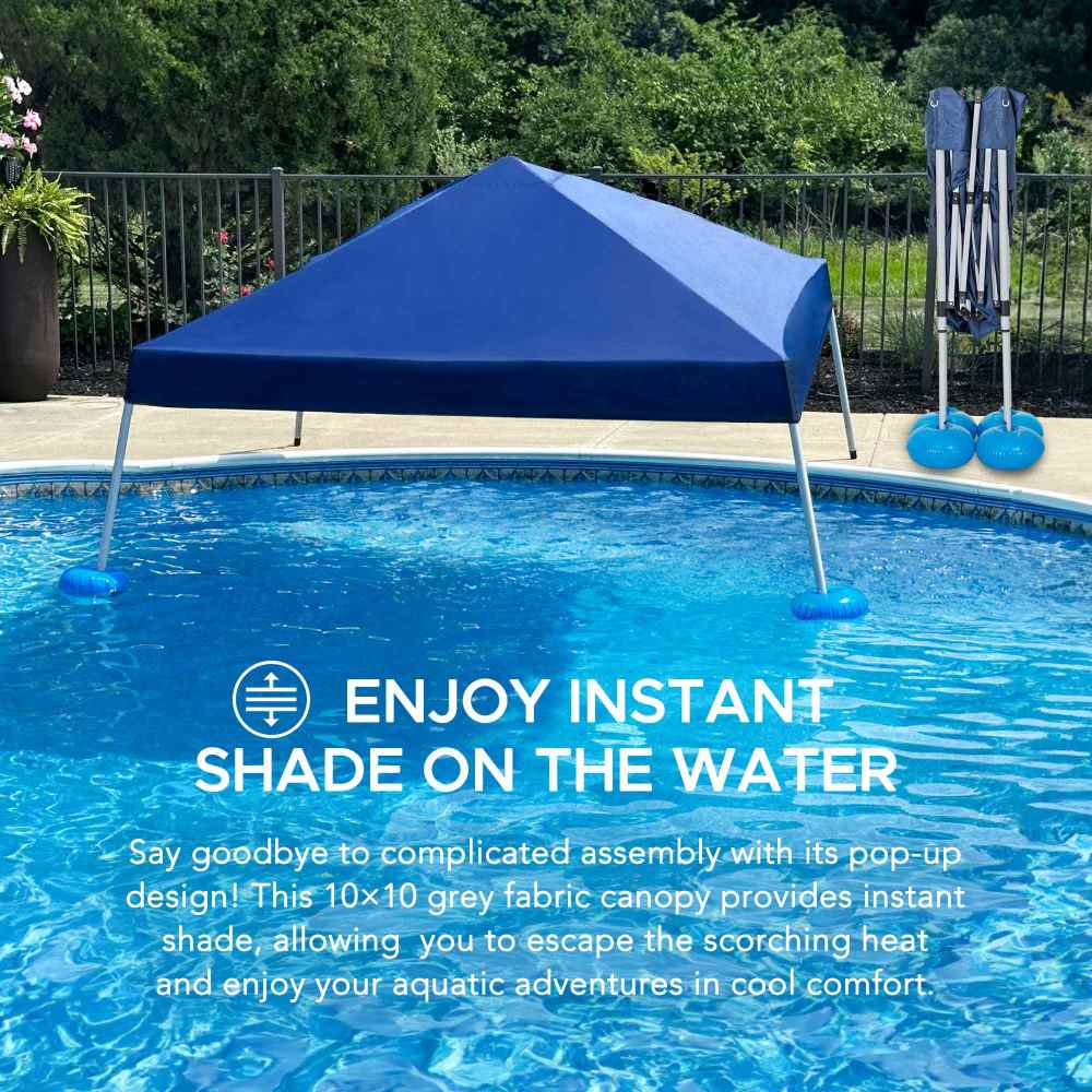 Aquasis Floating Pool Gazebo, 10×10 - Deep Navy
