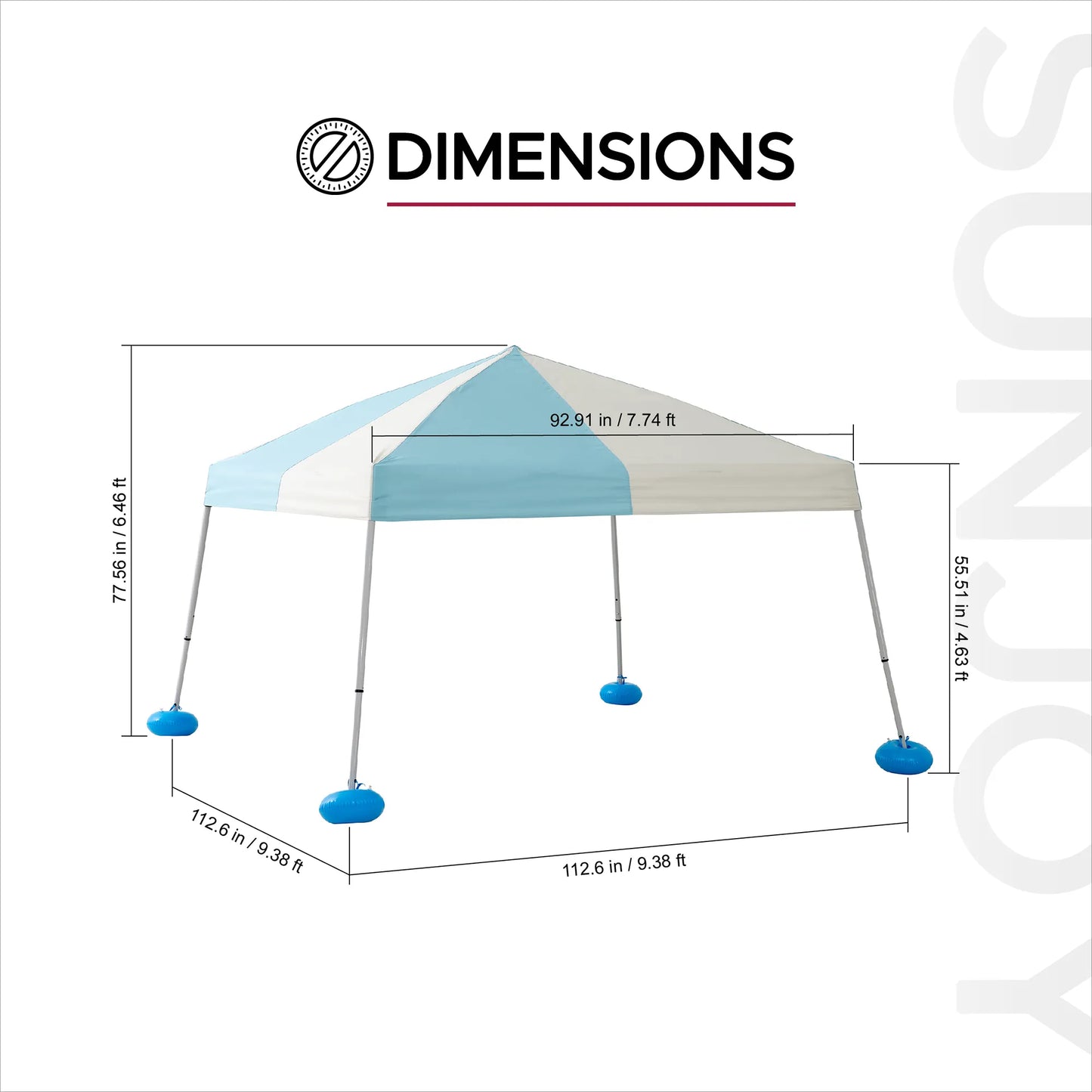 Aquasis Floating Pool Gazebo, 10×10 - Gray / Cerulean