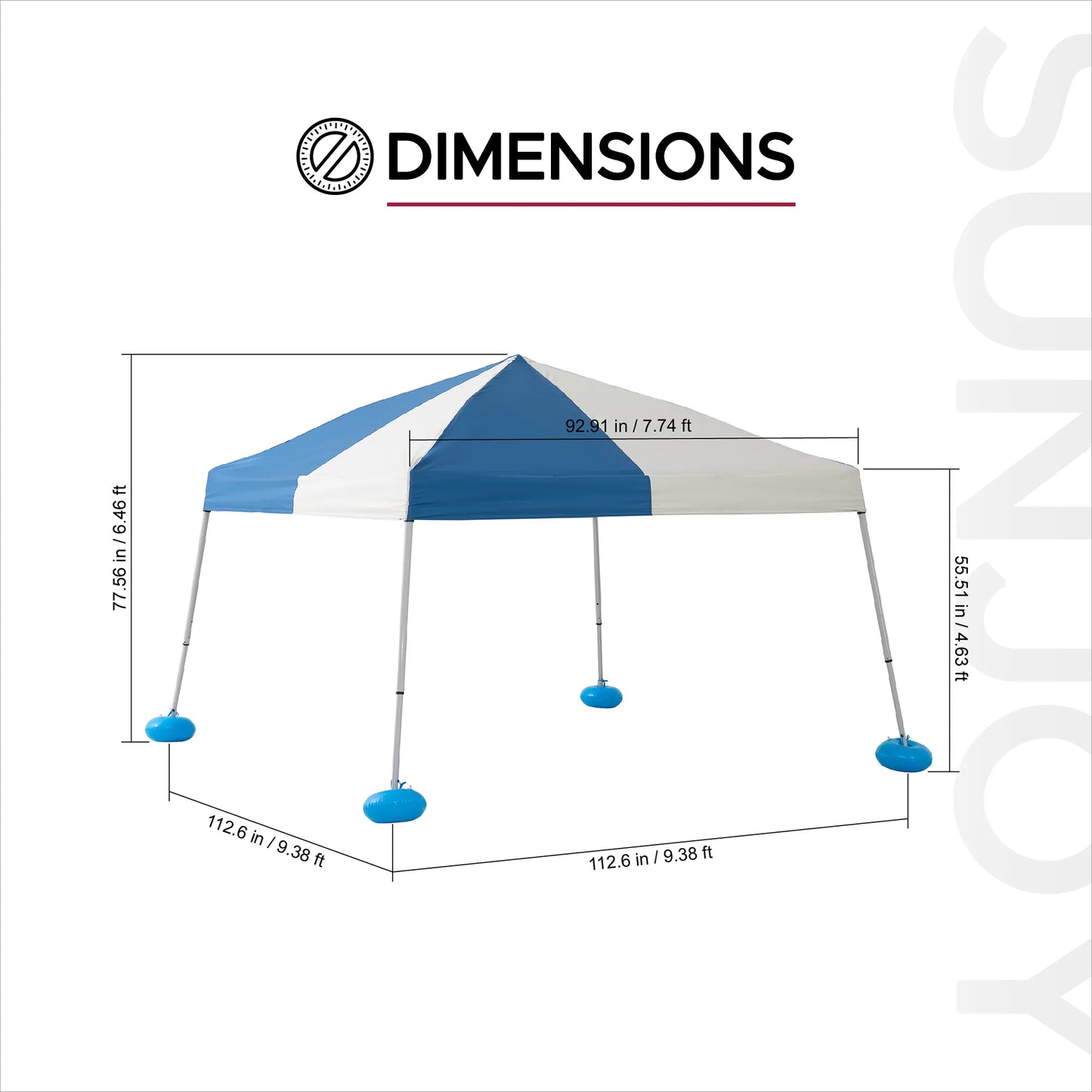 Aquasis Floating Pool Gazebo, 10×10 - Gray / Navy