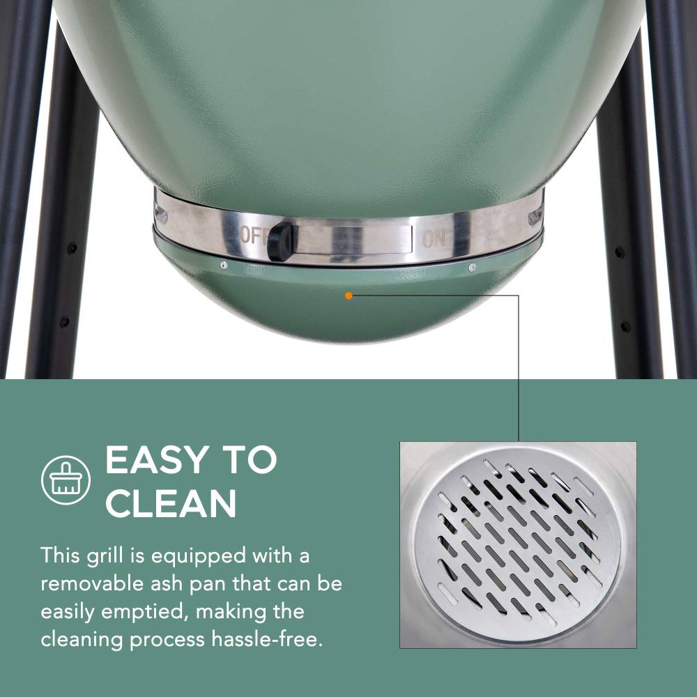 Pinnacle Egg-Shaped Charcoal Grill & Smoker 20" - Forest Green