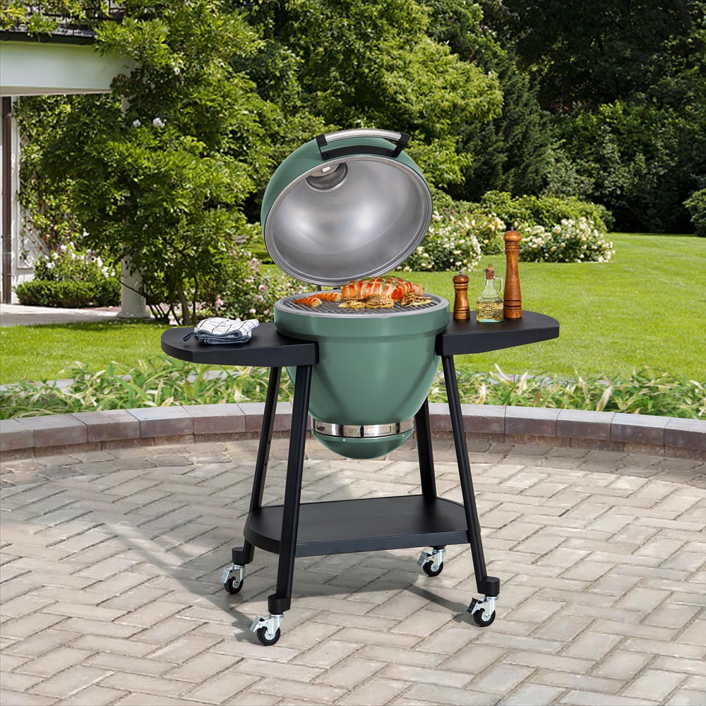 Pinnacle Egg-Shaped Charcoal Grill & Smoker 20" - Forest Green