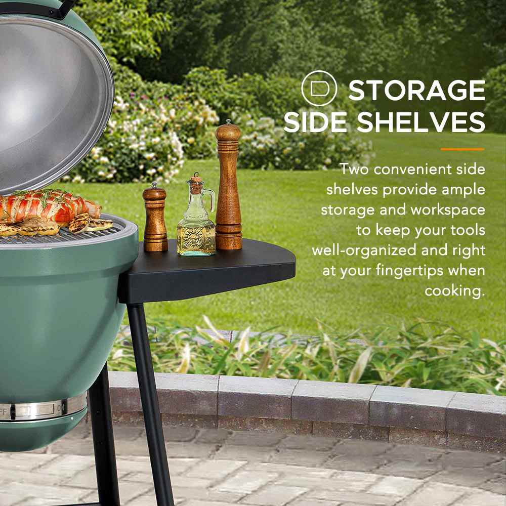 Pinnacle Egg-Shaped Charcoal Grill & Smoker 20" - Forest Green