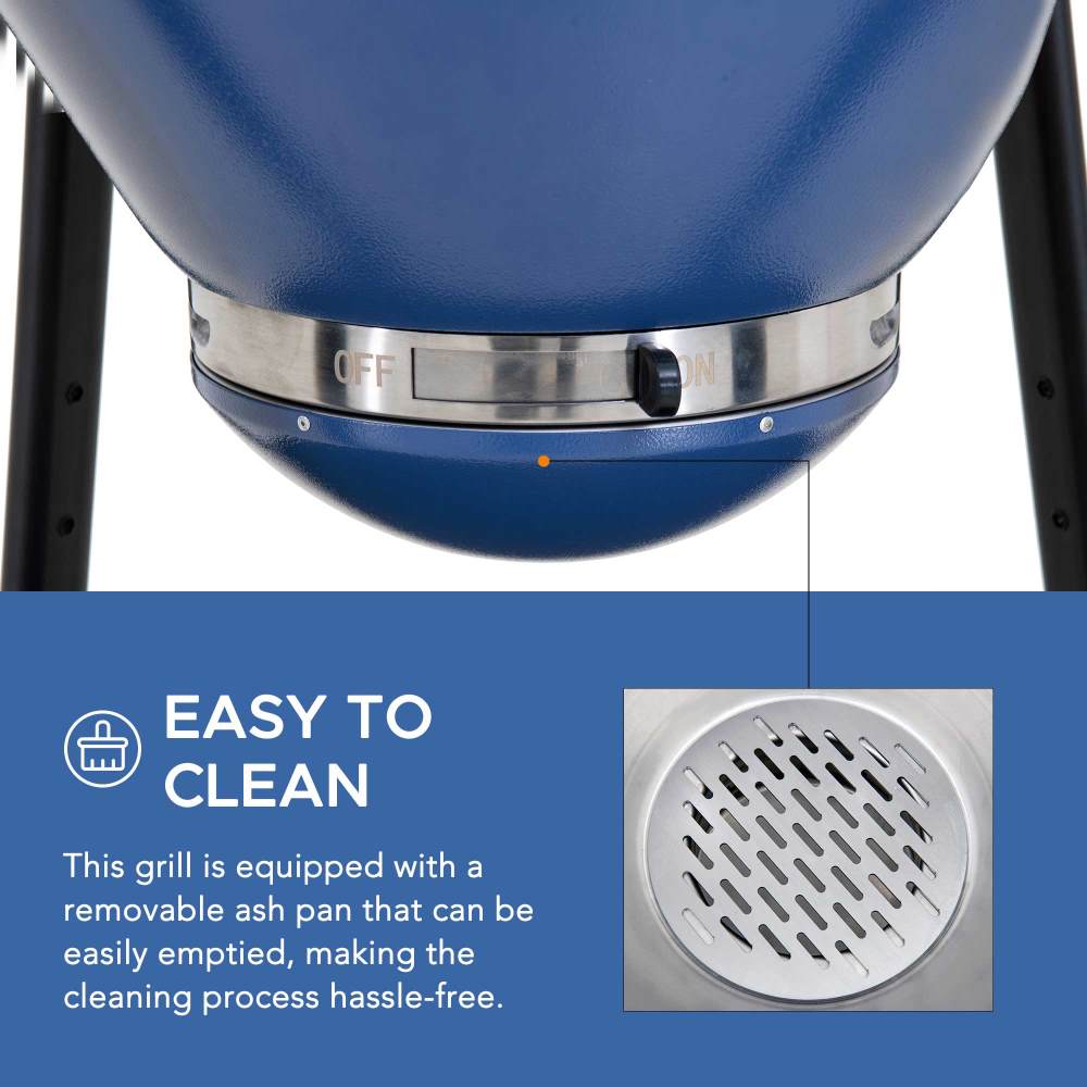 Pinnacle Egg-Shaped Charcoal Grill & Smoker 20" - Deep Navy