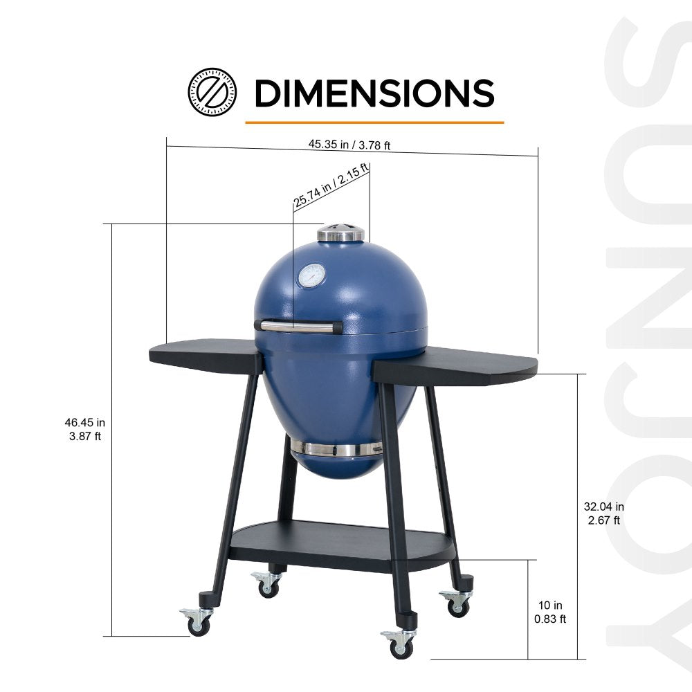 Pinnacle Egg-Shaped Charcoal Grill & Smoker 20" - Deep Navy
