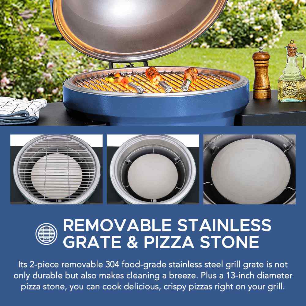 Pinnacle Egg-Shaped Charcoal Grill & Smoker 20" - Deep Navy
