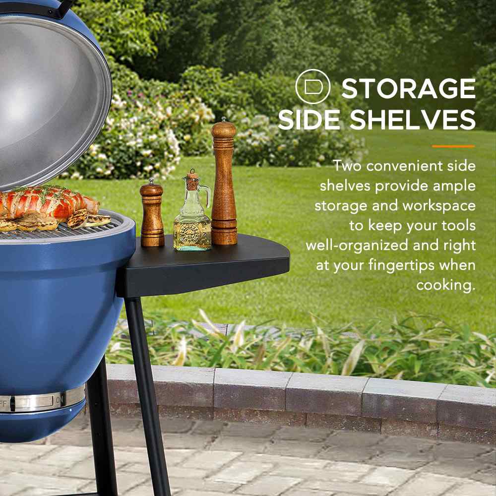 Pinnacle Egg-Shaped Charcoal Grill & Smoker 20" - Deep Navy