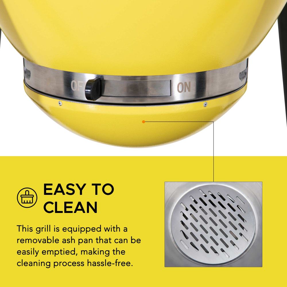 Pinnacle Egg-Shaped Charcoal Grill & Smoker 20" - Citron Yellow