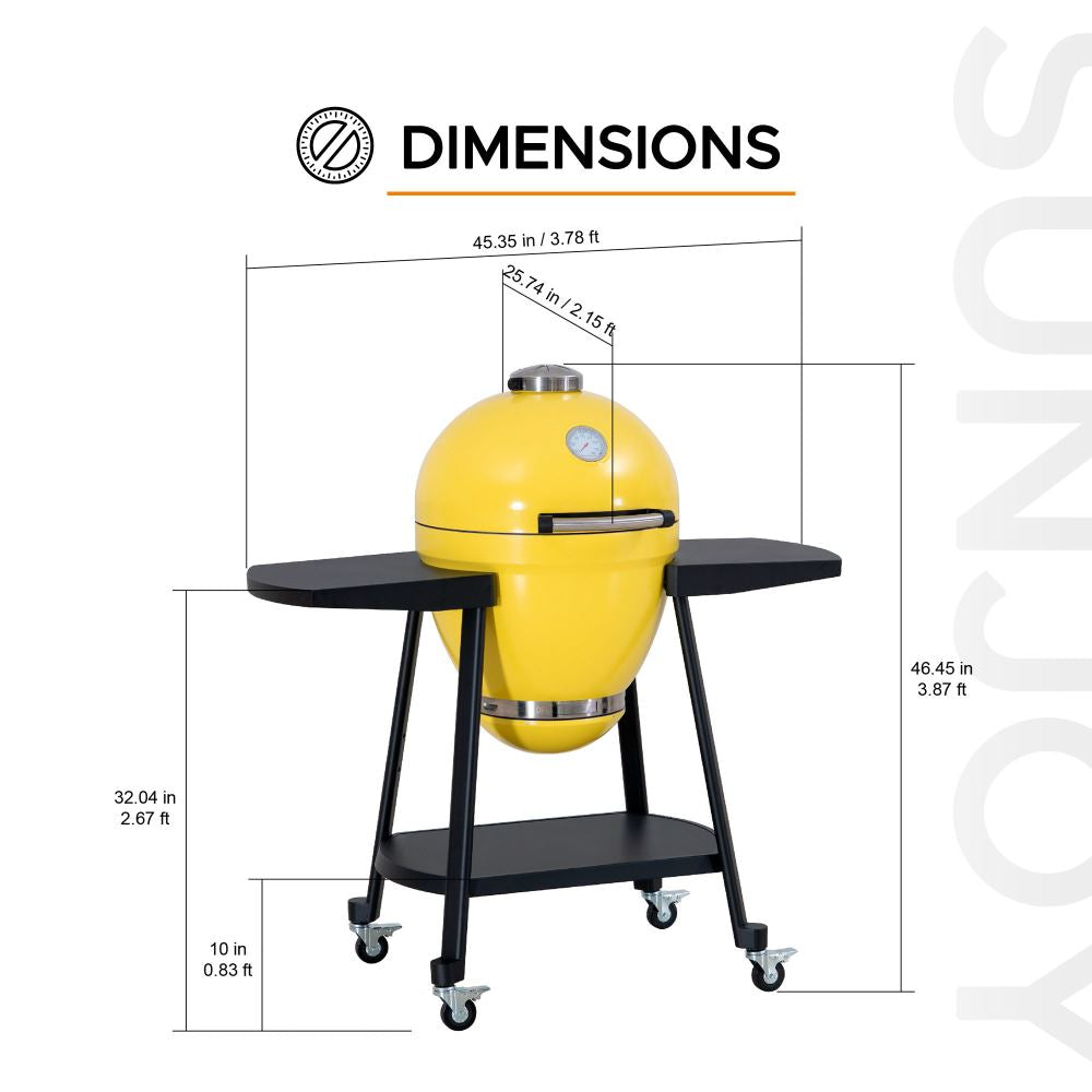 Pinnacle Egg-Shaped Charcoal Grill & Smoker 20" - Citron Yellow